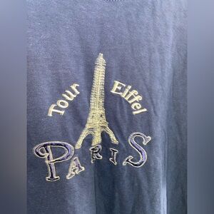 Blue Paris Eiffel Tower Graphic T-Shirt